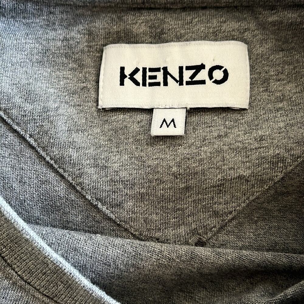 Kenzo Heather Gray men's T-shirt Size Medium plain with logo - Picture 3 of 4